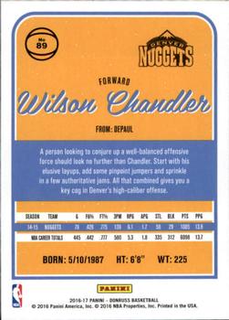 2016-17 Donruss #89 Wilson Chandler Back