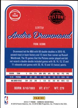 2016-17 Donruss #104 Andre Drummond Back