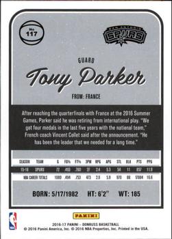2016-17 Donruss #117 Tony Parker Back