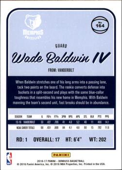 2016-17 Donruss #164 Wade Baldwin IV Back