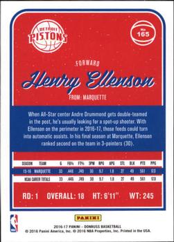 2016-17 Donruss #165 Henry Ellenson Back