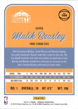 2016-17 Donruss #166 Malik Beasley Back