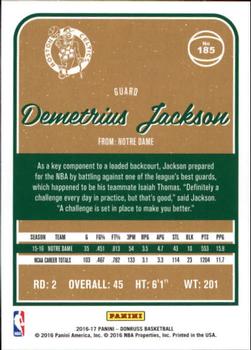 2016-17 Donruss #185 Demetrius Jackson Back