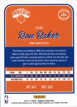 2016-17 Donruss #200 Ron Baker Back