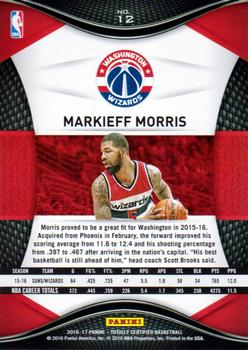 2016-17 Panini Totally Certified #12 Markieff Morris Back