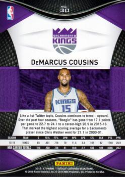 2016-17 Panini Totally Certified #30 DeMarcus Cousins Back