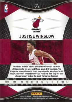 2016-17 Panini Totally Certified #71 Justise Winslow Back