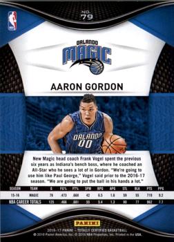 2016-17 Panini Totally Certified #79 Aaron Gordon Back