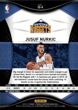 2016-17 Panini Totally Certified #84 Jusuf Nurkic Back