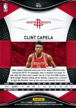 2016-17 Panini Totally Certified #90 Clint Capela Back