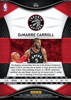 2016-17 Panini Totally Certified #99 DeMarre Carroll Back