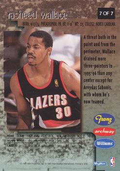 1996-97 SkyBox Premium Franz Portland Trail Blazers #7 Rasheed Wallace Back