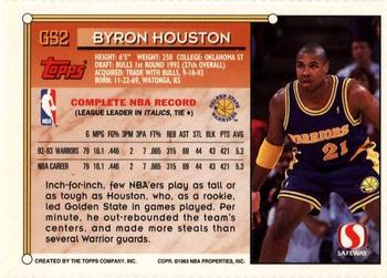 1993-94 Topps Safeway Golden State Warriors #GS2 Byron Houston Back