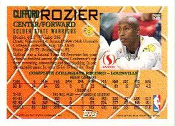 1994-95 Topps Safeway Golden State Warriors #GS6 Clifford Rozier Back