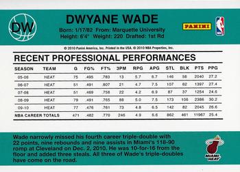 2010-11 Donruss - Starting 5 #DW Dwyane Wade Back