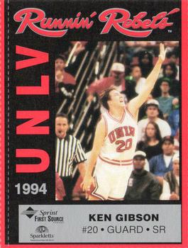 1994 UNLV Runnin' Rebels #NNO Ken Gibson Front
