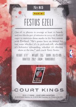 2016-17 Panini Court Kings #85 Festus Ezeli Back
