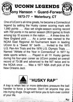 1991-92 Connecticut Huskies Legends #2 Tony Hanson Back