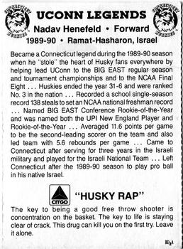 1991-92 Connecticut Huskies Legends #3 Nadav Henefeld Back