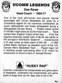 1991-92 Connecticut Huskies Legends #5 Dee Rowe Back