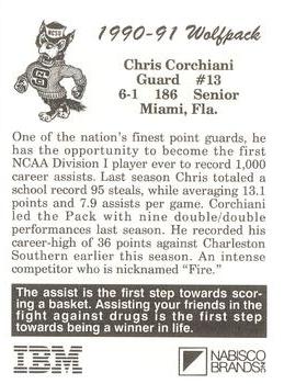 1990-91 NC State Wolfpack #NNO Chris Corchiani Back