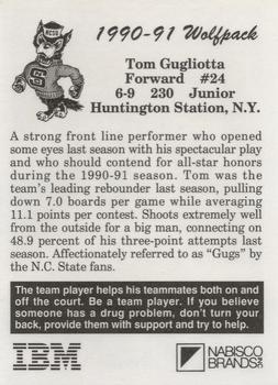 1990-91 NC State Wolfpack #NNO Tom Gugliotta Back