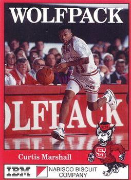1991-92 NC State Wolfpack #8 Curtis Marshall Front