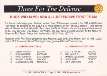 1991-92 Franz Portland Trail Blazers #3 Three for the Defense (Buck Williams / Jerome Kersey / Cliff Robinson) Back
