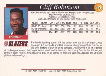 1991-92 Franz Portland Trail Blazers #14 Cliff Robinson Back