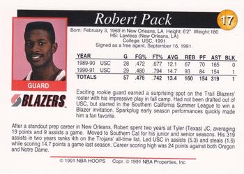 1991-92 Franz Portland Trail Blazers #17 Robert Pack Back