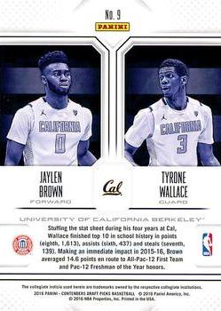 2016 Panini Contenders Draft Picks - Collegiate Connections #9 Jaylen Brown / Tyrone Wallace Back