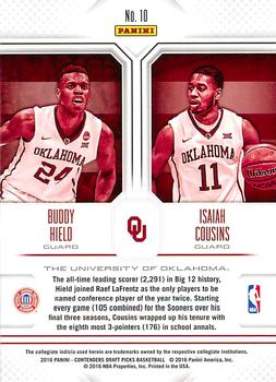 2016 Panini Contenders Draft Picks - Collegiate Connections #10 Buddy Hield / Isaiah Cousins Back