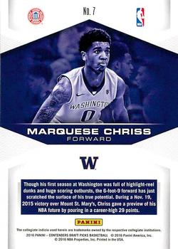 2016 Panini Contenders Draft Picks - Game Day #7 Marquese Chriss Back