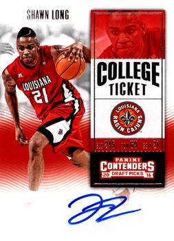 2016 Panini Contenders Draft Picks - College Ticket Autographs #166 Shawn Long Front