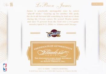 2015-16 Panini Flawless - Patches Emerald #16 LeBron James Back