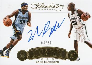 2015-16 Panini Flawless - Now and Then Signatures #NT-ZR Zach Randolph Front