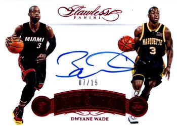 2015-16 Panini Flawless - Now and Then Signatures Ruby #NT-DW Dwyane Wade Front