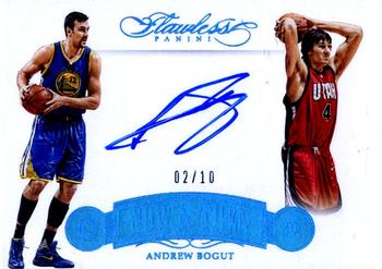 2015-16 Panini Flawless - Now and Then Signatures Sapphire #NT-AB Andrew Bogut Front