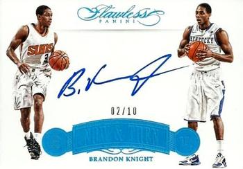 2015-16 Panini Flawless - Now and Then Signatures Sapphire #NT-BK Brandon Knight Front