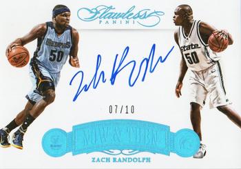 2015-16 Panini Flawless - Now and Then Signatures Sapphire #NT-ZR Zach Randolph Front