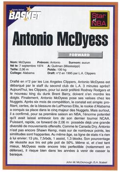 1995 French Sports Action Basket #NNO Antonio McDyess Back