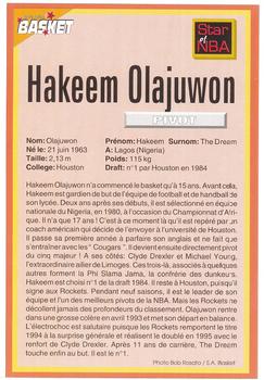 1995 French Sports Action Basket #NNO Hakeem Olajuwon Back