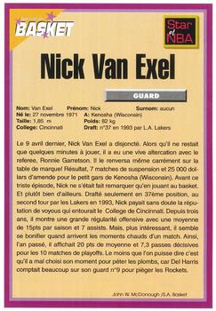 1995 French Sports Action Basket #NNO Nick Van Exel Back