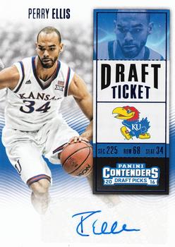 2016 Panini Contenders Draft Picks - College Ticket Autographs Draft Ticket Blue Foil #149 Perry Ellis Front