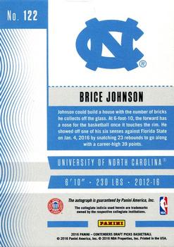 2016 Panini Contenders Draft Picks - College Ticket Autographs Draft Ticket Red Foil #122 Brice Johnson Back