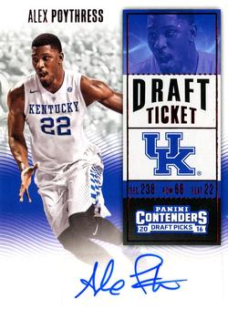 2016 Panini Contenders Draft Picks - College Ticket Autographs Draft Ticket Red Foil #156 Alex Poythress Front