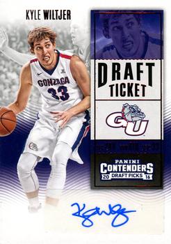 2016 Panini Contenders Draft Picks - College Ticket Autographs Draft Ticket Red Foil #165 Kyle Wiltjer Front