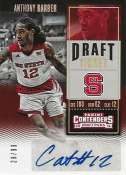 2016 Panini Contenders Draft Picks - College Ticket Autographs Draft Ticket #132 Anthony Barber Front