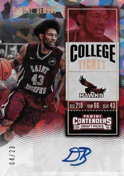 2016 Panini Contenders Draft Picks - College Ticket Autographs Cracked Ice Ticket #118 DeAndre' Bembry Front