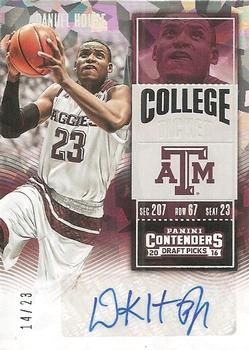 2016 Panini Contenders Draft Picks - College Ticket Autographs Cracked Ice Ticket #161 Danuel House Front